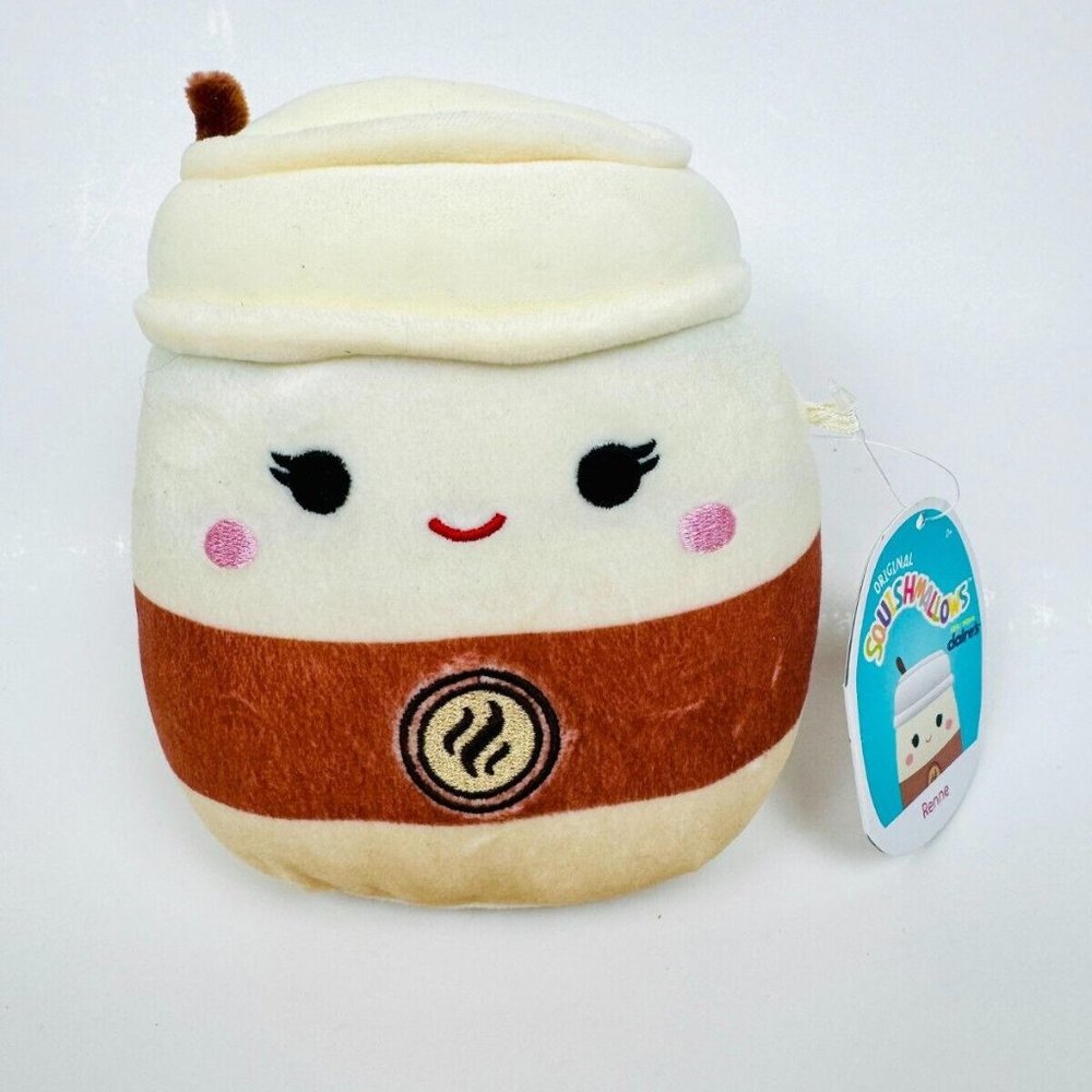 Squishmallow Kellytoy Plush Snacks Squad Renne the Latte Coffee 5" Inch NEW NWT - Picture 4 of 4